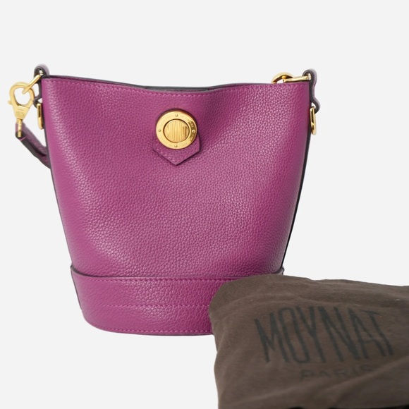 Moynat Purple Grained Calfskin Rubis Bucket Bag - Picture 8 of 8